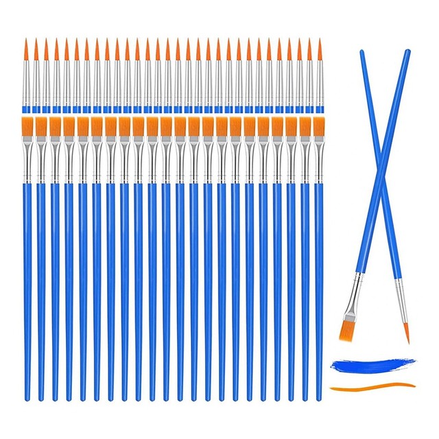 126Pcs Paint Brush Bulk, Small Paint Brushes With Flat And Fine Tips,For  Kids Classroom Acrylic Oil Watercolor Body Nail - AliExpress